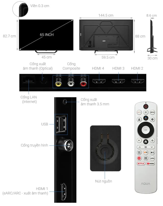 So sánh giá Google Tivi QLED Aqua 4K 65 inch AQT65S80EUX rẻ nhất? - Ảnh 12