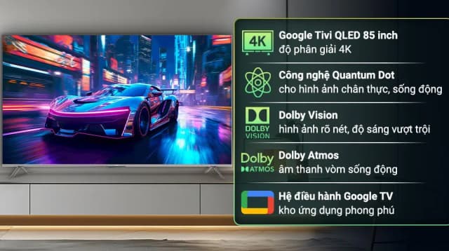 So sánh giá Google Tivi QLED Aqua 4K 85 inch AQT85S800UX rẻ nhất? - Ảnh 2