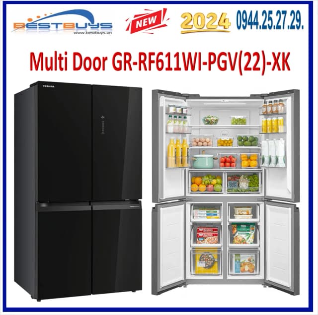 So sánh giá Tủ lạnh Toshiba Inverter 474 lít Multi Door GR-RF611WI-PGV(22)-XK rẻ nhất? - Ảnh 8