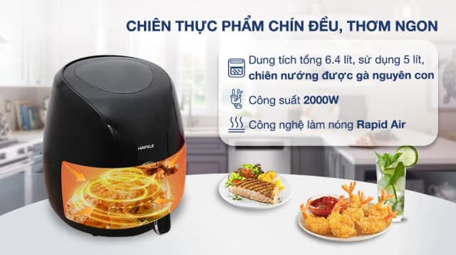 So sánh giá Nồi chiên không dầu Hafele 6.4 lít HS-AF601B (535.43.714) rẻ nhất? - Ảnh 2