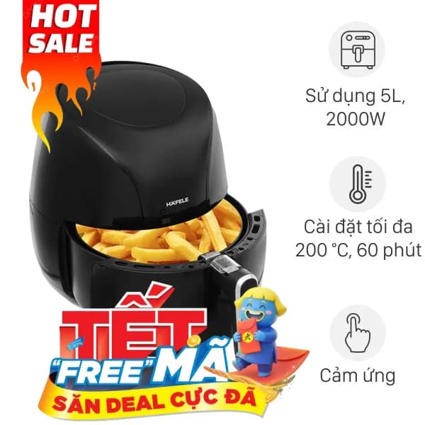 So sánh giá Nồi chiên không dầu Hafele 6.4 lít HS-AF601B (535.43.714) rẻ nhất? - Ảnh 12