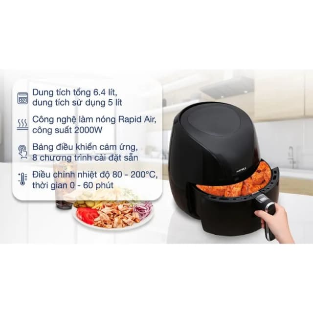 So sánh giá Nồi chiên không dầu Hafele 6.4 lít HS-AF601B (535.43.714) rẻ nhất? - Ảnh 9