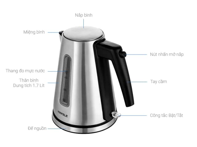 So sánh giá Bình đun siêu tốc Hafele 1.7 lít T-907B (535.43.731) rẻ nhất? - Ảnh 2
