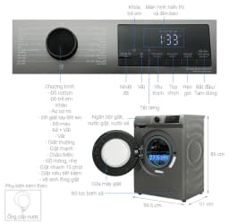 Máy giặt Hisense Inverter 8.5 kg WFQP8523BT - Giá rẻ nhất hôm nay - Ảnh 4