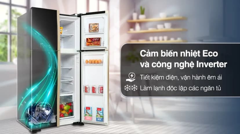 So sánh giá Tủ lạnh Hitachi Inverter 509 lít Multi Door R-FW650PGV8 GBK - Tìm sản phẩm giá rẻ nhất - Ảnh 4