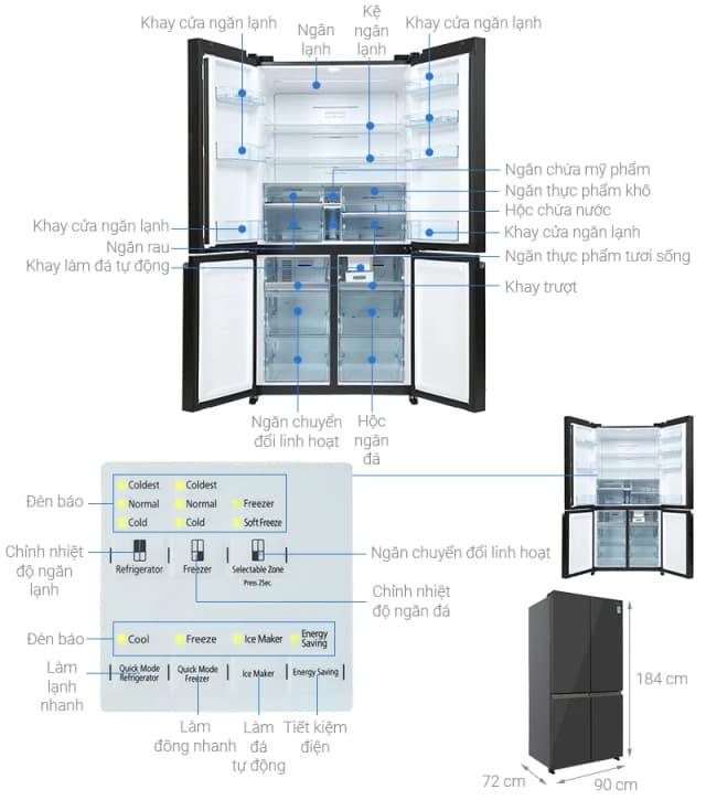 So sánh giá Tủ lạnh Hitachi Inverter 569 lít Multi Door R-WB640PGV1 GMG rẻ nhất? - Ảnh 3