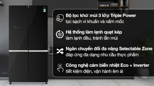 So sánh giá Tủ lạnh Hitachi Inverter 569 lít Multi Door R-WB640VGV0 GBK rẻ nhất? - Ảnh 17