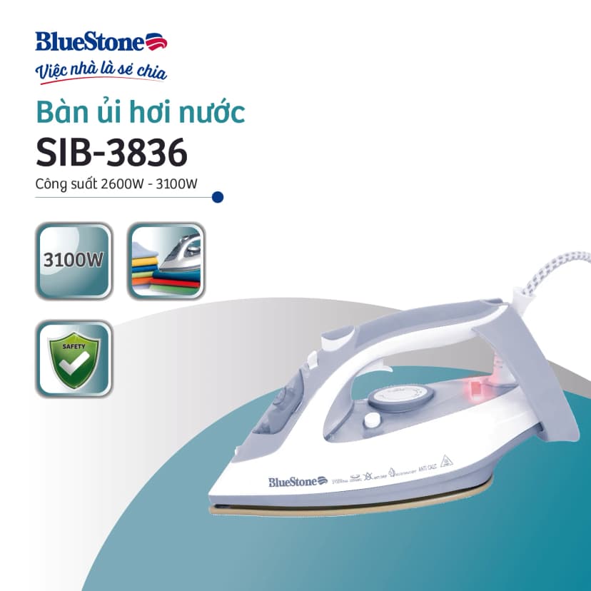 So sánh giá Bàn ủi hơi nước BlueStone SIB-3836 3100W - Tìm sản phẩm giá rẻ nhất - Ảnh 2