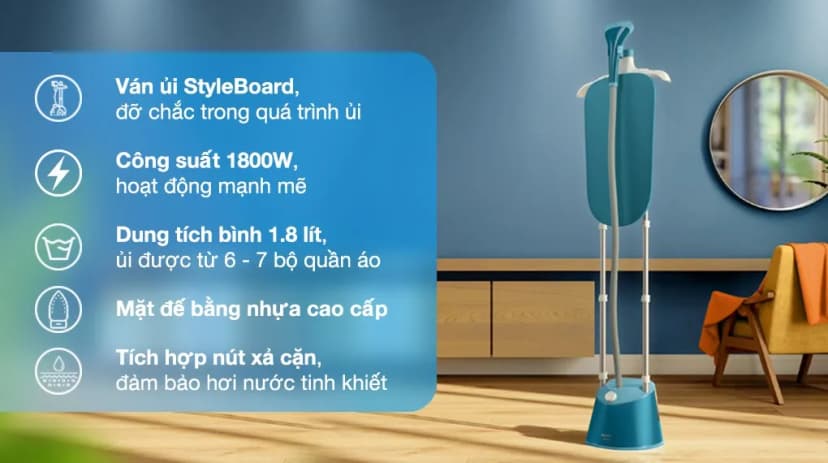 So sánh giá Bàn ủi hơi nước đứng Philips STE1040/20 1800W - Tìm sản phẩm giá rẻ nhất - Ảnh 2