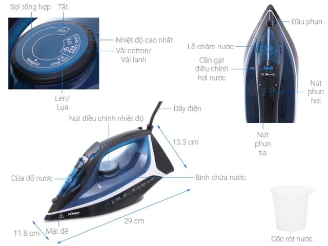 Top 1 so sánh giá Bàn ủi hơi nước Hommy HJ-8060 2200W - Tìm sản phẩm giá rẻ nhất - Ảnh 3