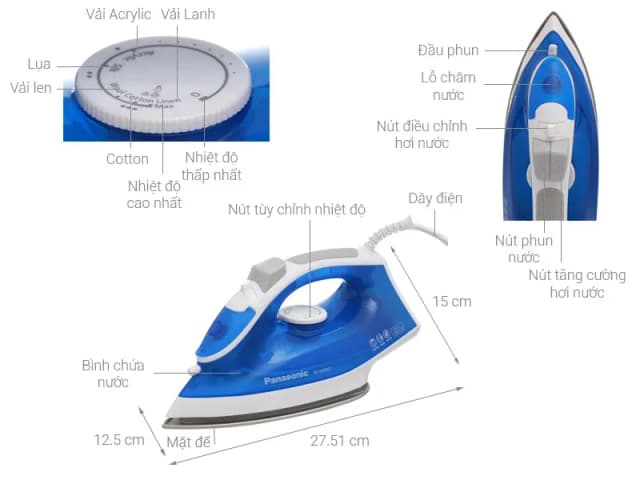 So sánh giá Bàn ủi hơi nước Panasonic NI-M300TARA 1800W rẻ nhất? - Ảnh 2