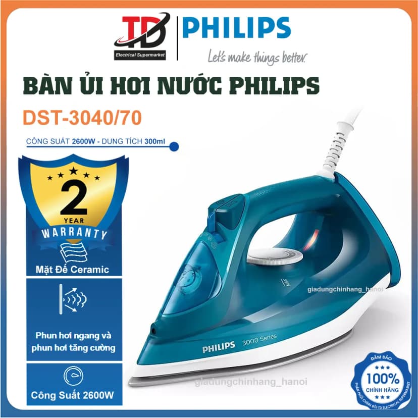 So sánh giá Bàn ủi hơi nước Philips DST3040/70 2600W - Tìm sản phẩm giá rẻ nhất - Ảnh 2