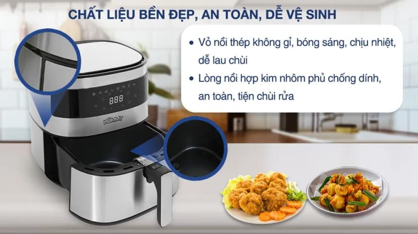 So sánh giá Nồi chiên không dầu Hommy BF525 5.5 lít - Tìm sản phẩm giá rẻ nhất - Ảnh 3