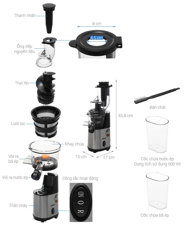 So sánh giá Máy ép chậm Hommy GS-135L rẻ nhất? - Ảnh 6