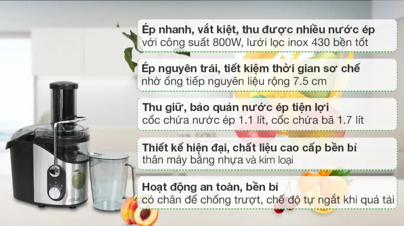 So sánh giá Máy ép trái cây Hommy GS-329 - Tìm sản phẩm giá rẻ nhất - Ảnh 8