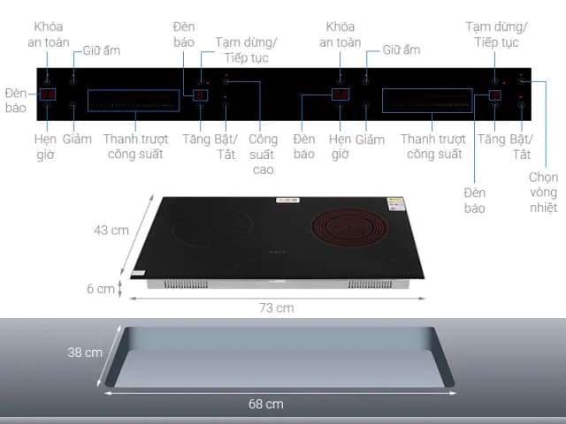 So sánh giá Bếp từ hồng ngoại âm KAFF KF-FL108 4500W rẻ nhất? - Ảnh 3
