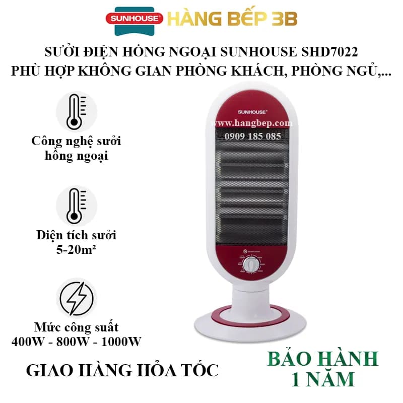 Quạt sưởi hồng ngoại Sunhouse SHD7022 - Giá rẻ nhất hôm nay - Ảnh 9