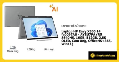 Laptop HP Envy X360 14 fa0097AU - AY8U7PA (R5 8640HS, 16GB, 512GB, 2.8K OLED, Cảm ứng, OfficeHS+365, Win11) - 19