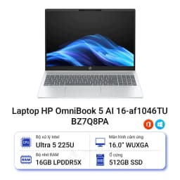 Laptop HP OmniBook 5 AI 16 af1046TU - BZ7Q8PA (Ultra 5 225U, 16GB, 512GB, WUXGA, Cảm ứng, OfficeH24, Win11) - Giá rẻ nhất hôm nay - Ảnh 14