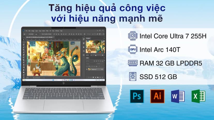 Laptop HP OmniBook 7 14 fr0024TU - C1MN0PA (Ultra 7 255H, 32GB, 512GB, WUXGA, OfficeH24+365B, Win11) - Giá rẻ nhất hôm nay - Ảnh 3