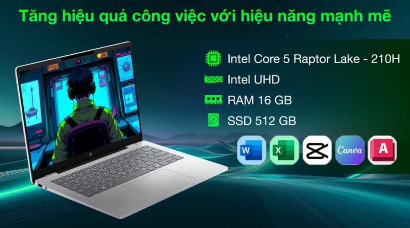 Laptop HP OmniBook 7 14 fs0043TU - C1MN3PA (Core 5 210H, 16GB, 512GB, 2K, OfficeH24+365, Win11) - Giá rẻ nhất hôm nay - Ảnh 3