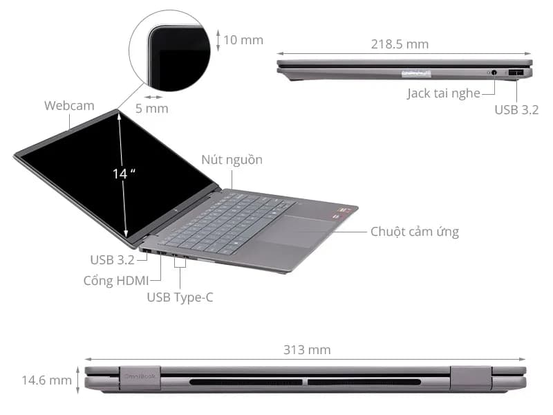 So sánh giá Laptop HP OmniBook X Flip 14 fk0092AU - BZ7P5PA (R5 AI 340, 16GB, 512GB, WUXGA, Cảm ứng, OfficeH24, Win11) - Tìm sản phẩm giá rẻ nhất - Ảnh 7