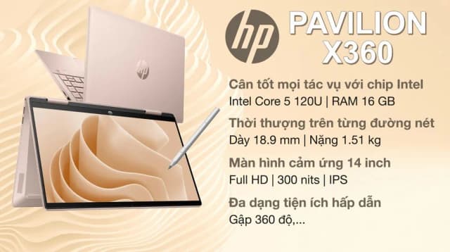 Laptop HP Pavilion X360 14 ek2024TU - 9Z2V6PA (Core 5 120U, 16GB, 512GB, Full HD, Cảm ứng, Win11) - 2