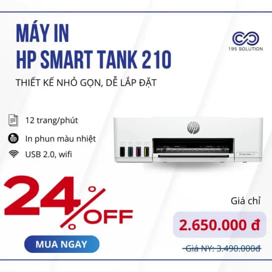 So sánh giá Máy in phun màu đơn năng HP Smart Tank 210 Wifi (3D4L3A) rẻ nhất? - Ảnh 17