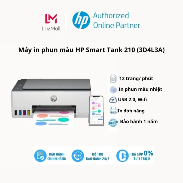 So sánh giá Máy in phun màu đơn năng HP Smart Tank 210 Wifi (3D4L3A) rẻ nhất? - Ảnh 9