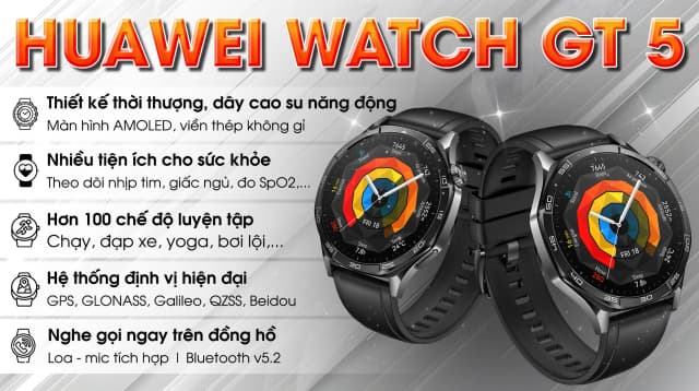 So sánh giá Huawei Watch 5 46mm viền thép dây cao su rẻ nhất? - Ảnh 6