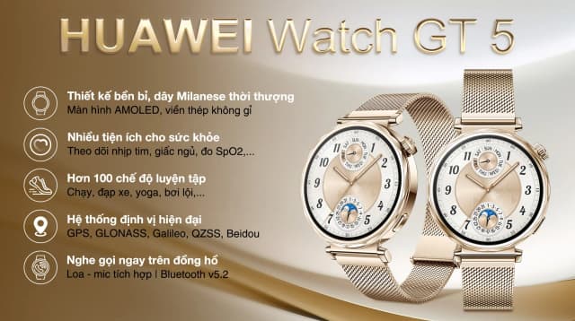 So sánh giá Huawei Watch GT 5 41mm viền thép dây Milanese rẻ nhất? - Ảnh 3