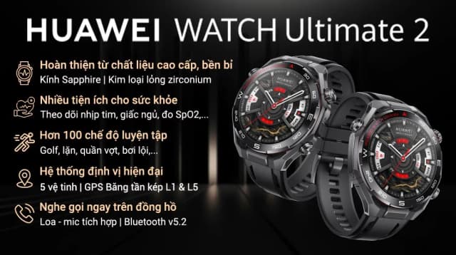 So sánh giá Huawei Watch Ultimate 2 48.5mm dây cao su rẻ nhất? - Ảnh 2