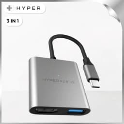 Hub chuyển đổi Type-C 3 in 1 Hyperdrive HD259A-GREY - Giá rẻ nhất hôm nay - Ảnh 1