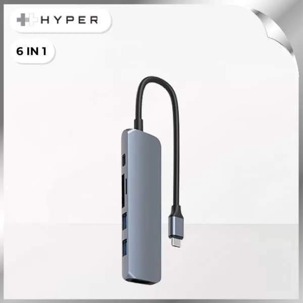 Hub chuyển đổi Type-C 6 in 1 Hyperdrive HD22E-SILVER - Ảnh 3