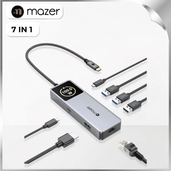 Hub chuyển đổi Type C 7 in 1 Mazer M-Ai-Hub72-GY - Ảnh 3