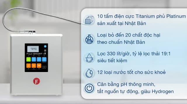 So sánh giá Máy lọc nước điện giải ion kiềm Fuji Smart i9 10 tấm điện cực rẻ nhất? - Ảnh 8