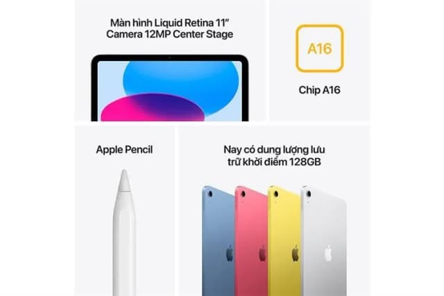 Máy tính bảng iPad A16 WiFi 256GB - 9