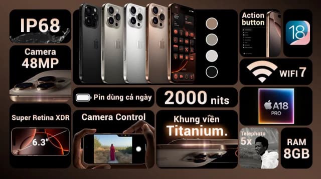 Điện thoại iPhone 16 Pro 256GB - 6