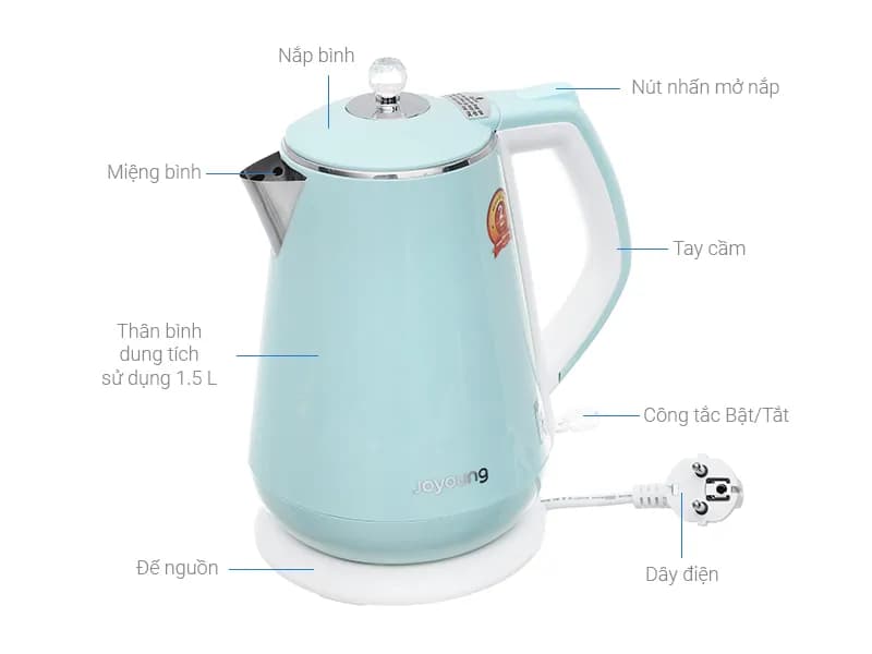 Bình đun siêu tốc Joyoung 1.5 lít JEK-188 - Giá rẻ nhất hôm nay - Ảnh 11