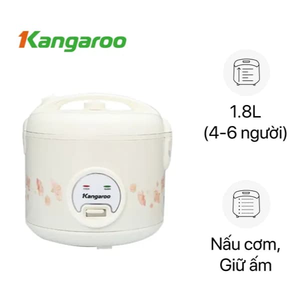 So sánh giá Nồi cơm nắp gài Kangaroo 1.8 lít KG18RC3 rẻ nhất? - Ảnh 6