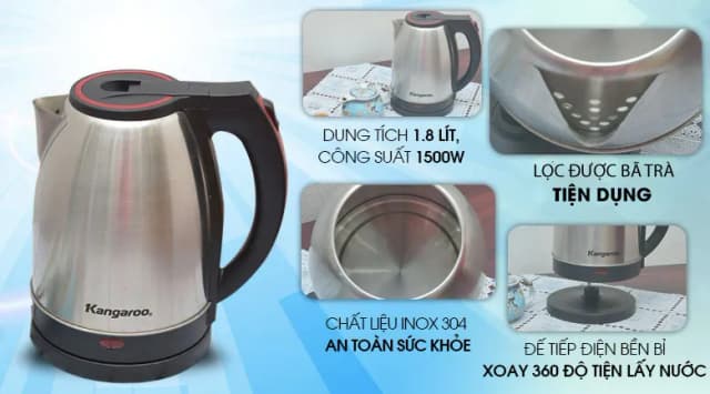So sánh giá Bình đun siêu tốc Kangaroo 1.8 lít KG-338 rẻ nhất? - Ảnh 5