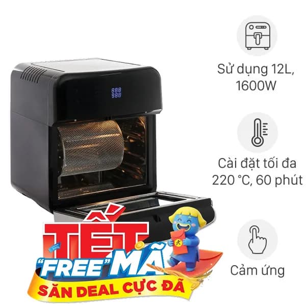 So sánh giá Lò chiên không dầu Kangaroo 12.5 lít KG12AF6A rẻ nhất? - Ảnh 6