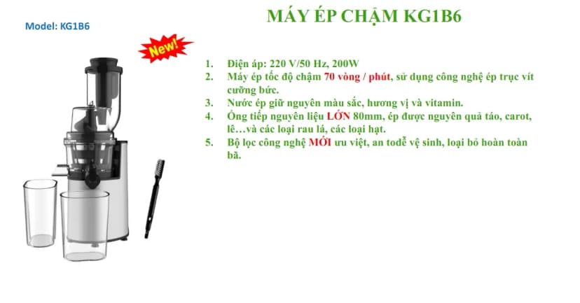 So sánh giá Máy ép chậm Kangaroo KG1B6 - Tìm sản phẩm giá rẻ nhất - Ảnh 13