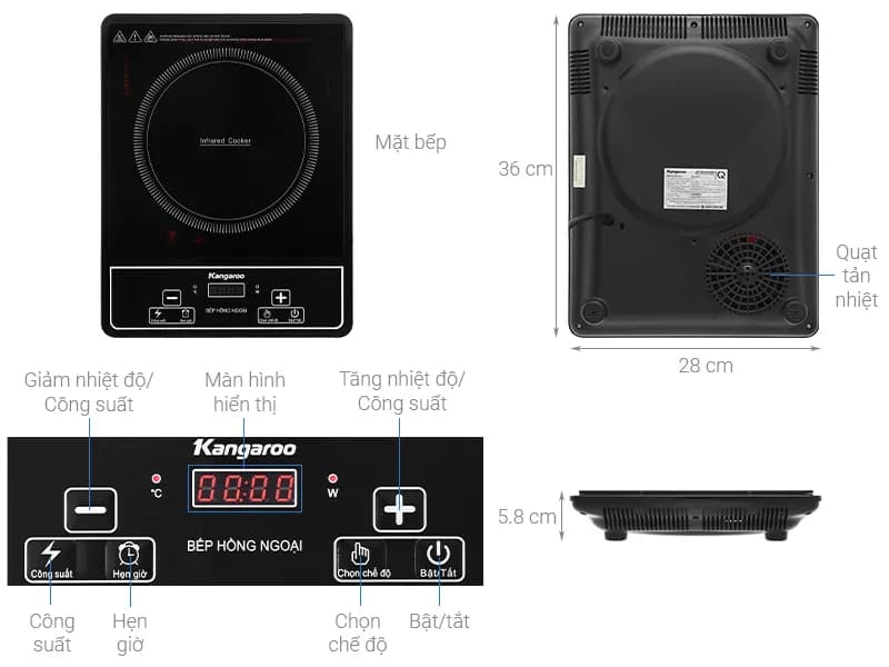 Bếp hồng ngoại đơn Kangaroo KG20IFP1 2000W - Giá rẻ nhất hôm nay - Ảnh 7