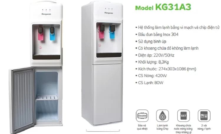 So sánh giá Cây nước nóng lạnh Kangaroo KG31A3 500W - Tìm sản phẩm giá rẻ nhất - Ảnh 4