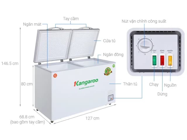 So sánh giá Tủ đông Kangaroo 327 lít KG498KX2 rẻ nhất? - Ảnh 4