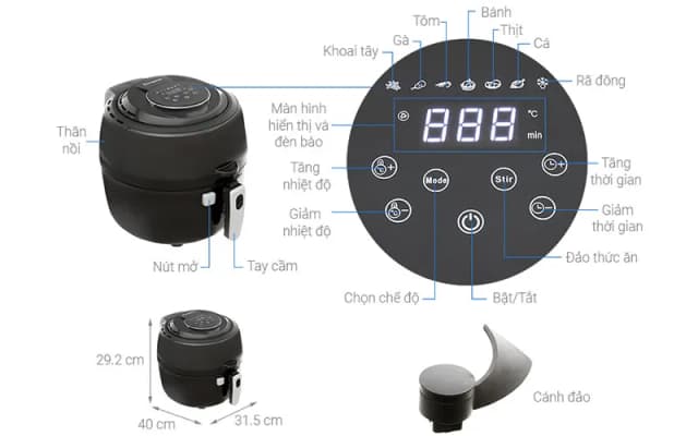 So sánh giá Nồi chiên không dầu Kangaroo 6.5 lít KG65AF rẻ nhất? - Ảnh 18