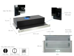 Máy hút mùi âm tủ Kangaroo KG70BH1
