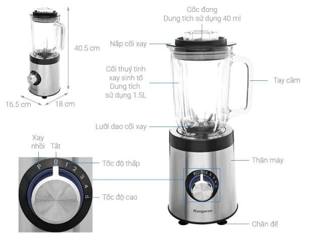 So sánh giá Máy xay sinh tố Kangaroo KGBL600X rẻ nhất? - Ảnh 3