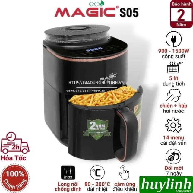 So sánh giá Nồi chiên không dầu kết hợp hấp Magic Eco 5 lít S05 rẻ nhất? - Ảnh 11